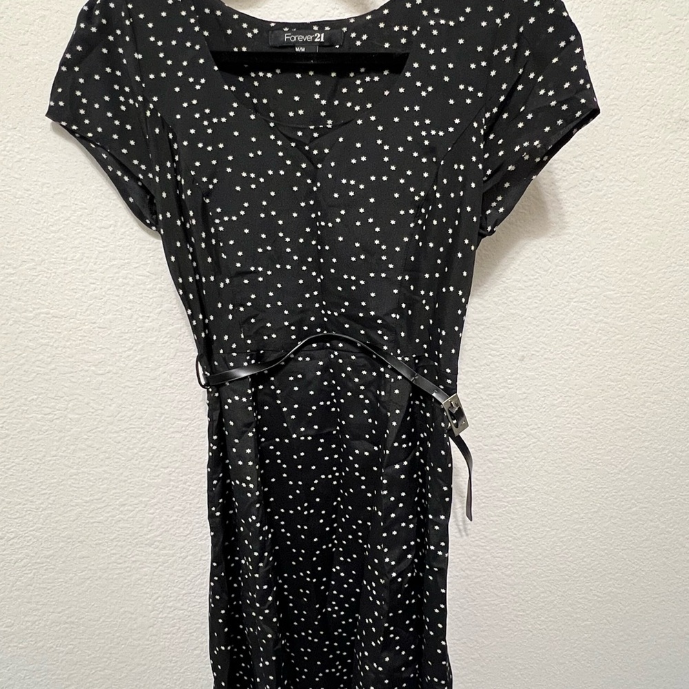 Forever 21 Black Dress with White Dots